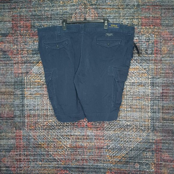POLO Ralph Lauren mens solid navy flap chino cargo shorts 54B BIG NWT - Picture 2 of 9